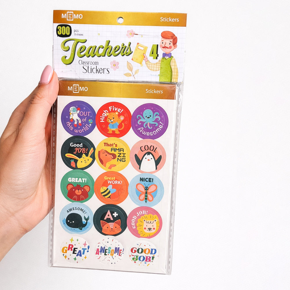 Teachers Reward Stickers for Classroom (300 pcs)