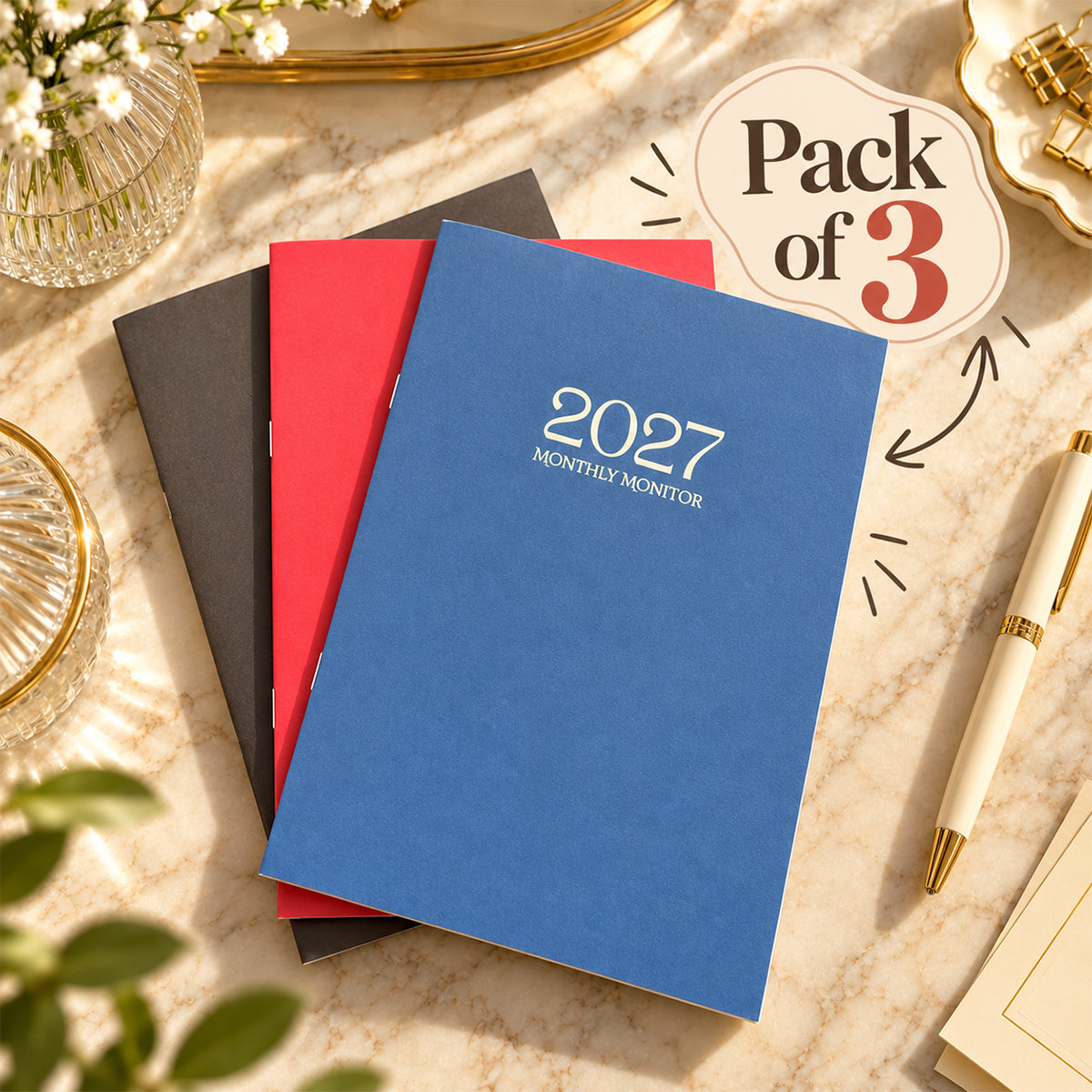 Memo Monthly Monitor 2027, Pack of 3