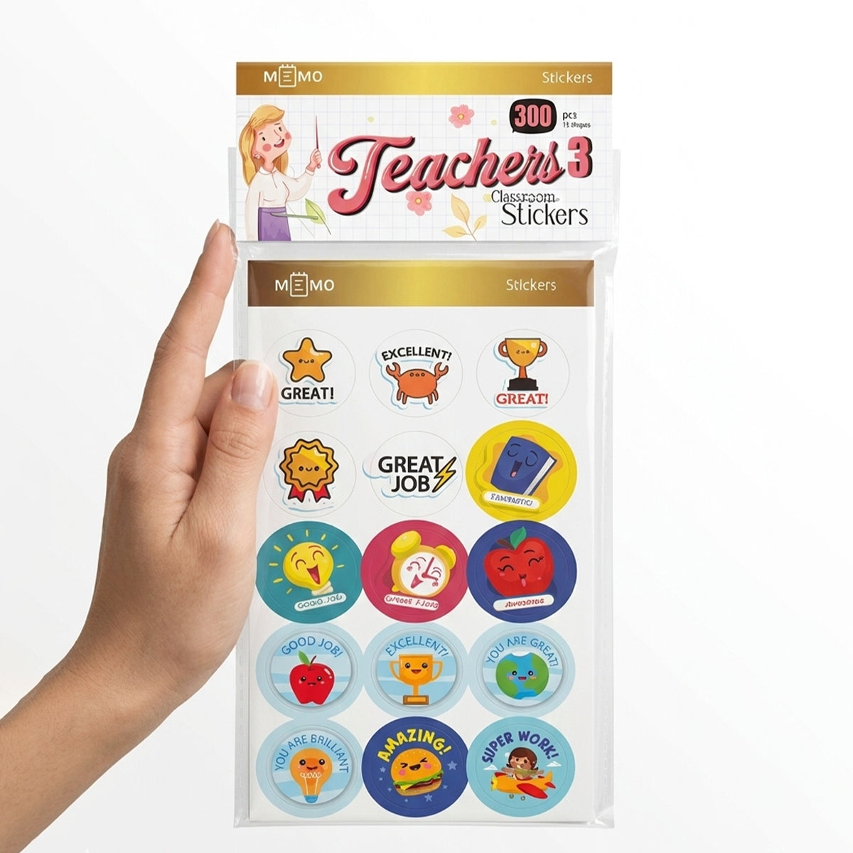 Teachers Reward Stickers for Classroom (300 pcs)
